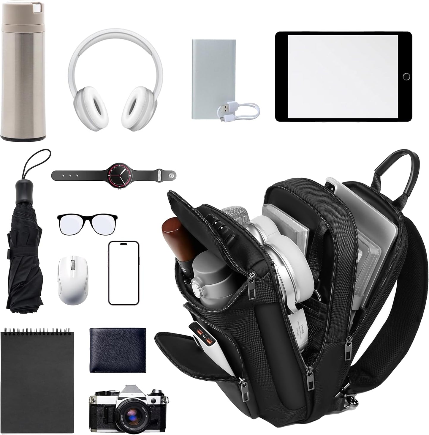 Sling Backpack Sling Bag Crossbody Backpack Shoulder Casual Daypack Rucksack for Men (Black1)