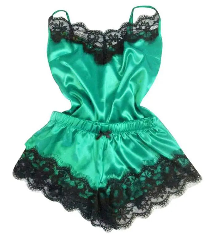 Luxe Poly Satin Lace Sleepwear Set