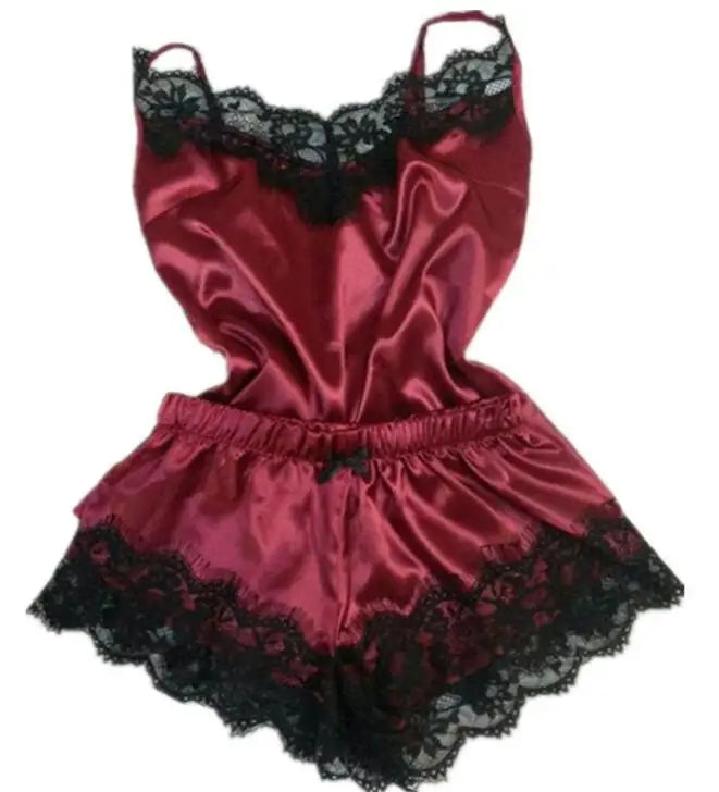 Luxe Poly Satin Lace Sleepwear Set