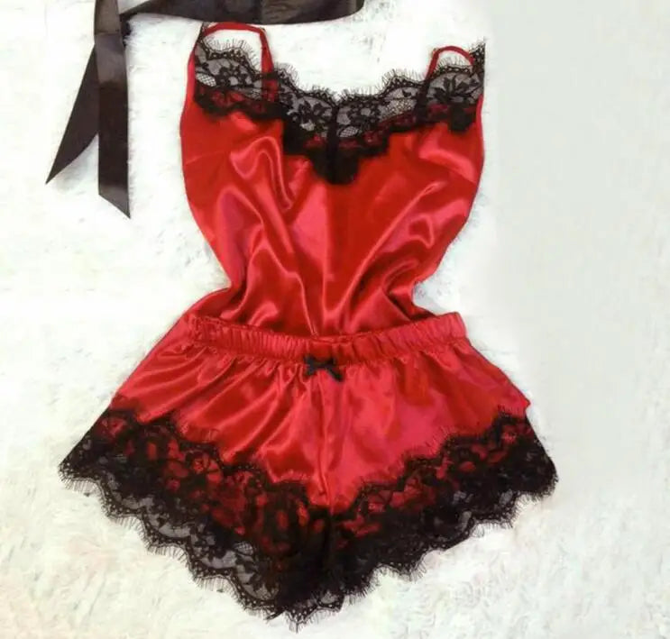 Luxe Poly Satin Lace Sleepwear Set