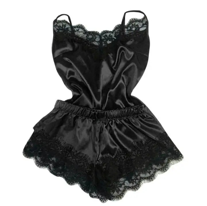 Luxe Poly Satin Lace Sleepwear Set