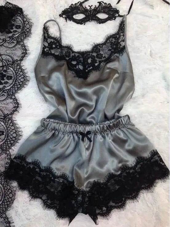 Luxe Poly Satin Lace Sleepwear Set