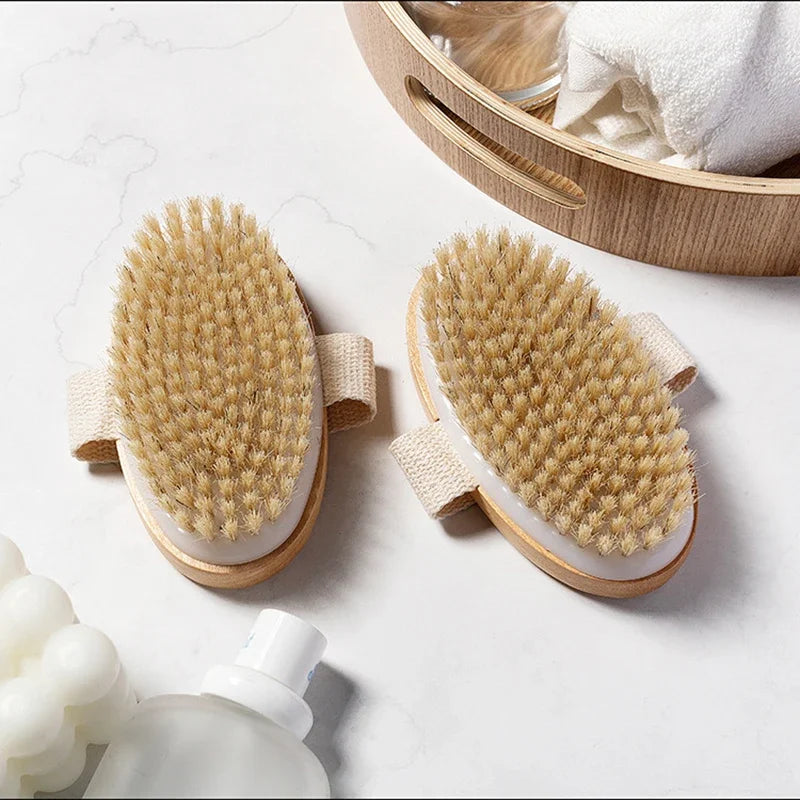 Natural Bristle Body Brush – Wet & Dry Spa Exfoliator