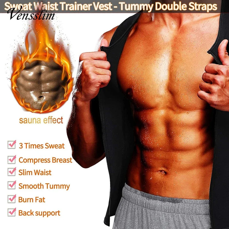 Vensslim Men’s Sauna Compression Vest – Waist Trainer, Fat Burner & Posture Support