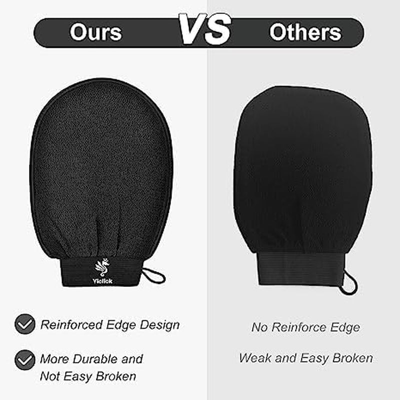 Exfoliating Gloves, Exfoliating Body Scrubber for Bath Shower Exfoliation, Body Scrub Exfoliator Loofah Sponge for Dead Skin Remover, Deep Korean Exfoliating Mitt
